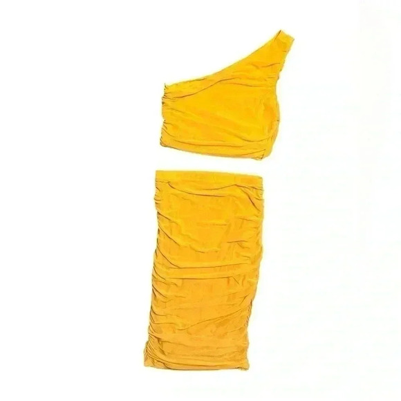 House of Harlow 1960 Orange Rouched 2-piece Skirt Set XS - Picture 1 of 4
